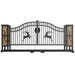 Chery Industrial 20x8 ft Dual Swing Driveway Gate with Ornamental Posts