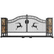 Chery Industrial 20x8 ft Dual Swing Driveway Gate with Ornamental Posts