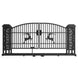 Chery Industrial | 20x8 ft Dual Swing Driveway Gate with Ornamental Posts