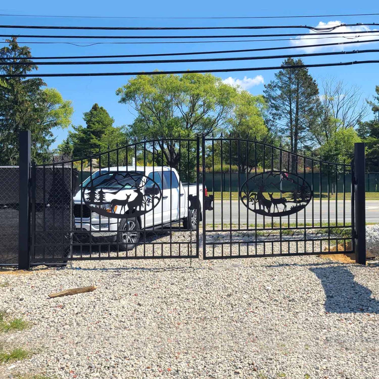 Chery Industrial 20x8 ft Steel Dual Swing Driveway Gate