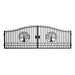 Chery Industrial | 20x8 ft Steel Dual Swing Driveway Gate with Wider Goalposts