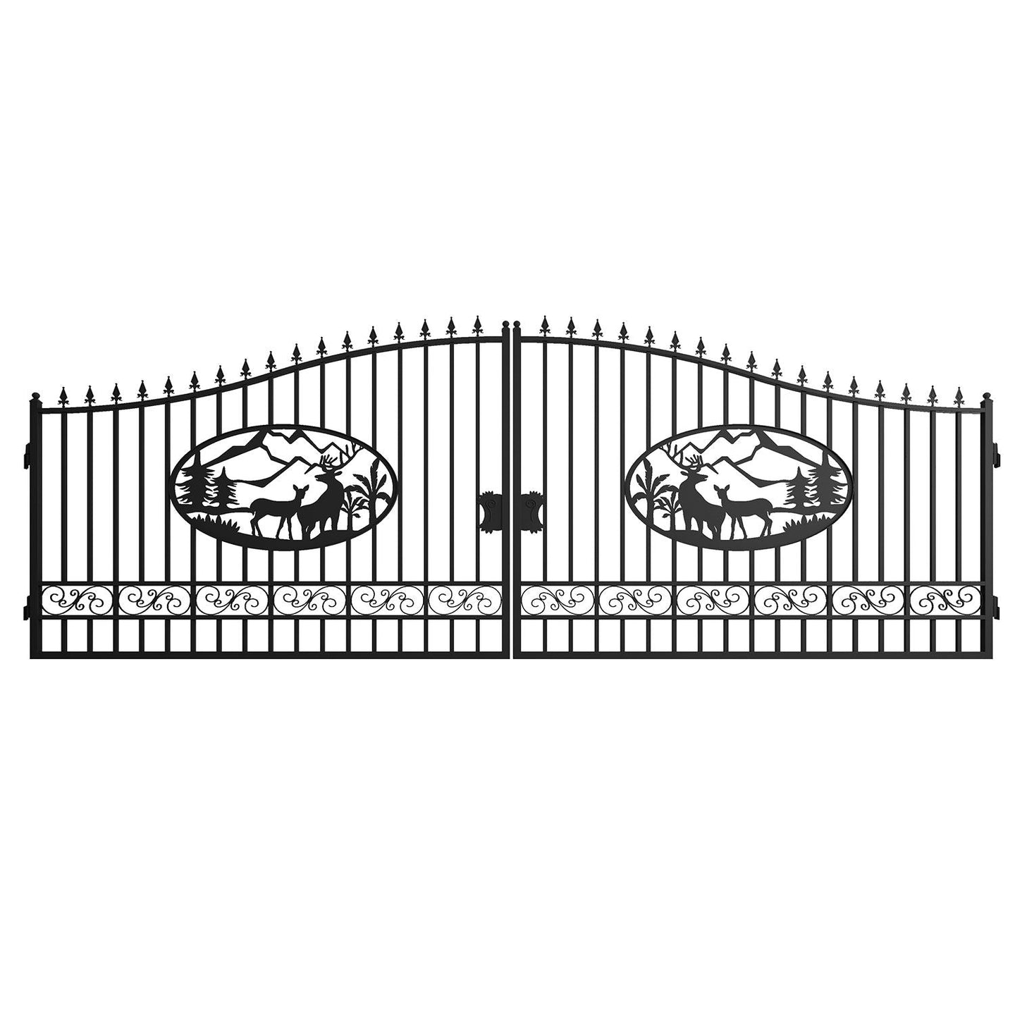 Chery Industrial | 20x8 ft Steel Dual Swing Driveway Gate