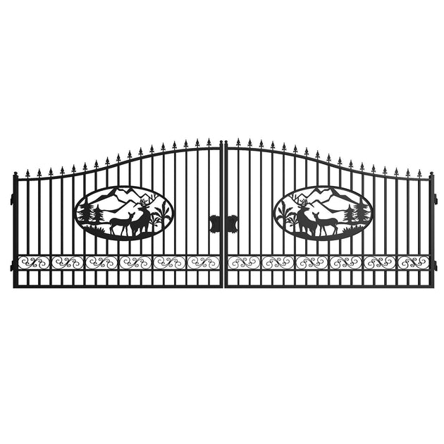 Chery Industrial | 20x8 ft Steel Dual Swing Driveway Gate