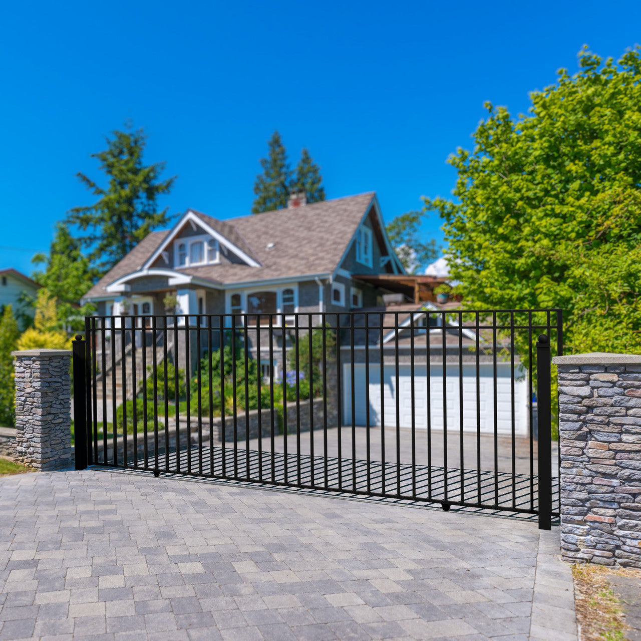 Chery Industrial 30x6 ft Steel Sliding Driveway Gate - MADRID Style