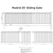 Chery Industrial 25x6 ft Steel Sliding Driveway Gate - MADRID Style