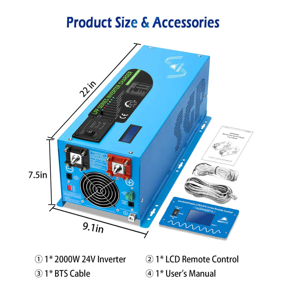 SUNGOLD POWER | 3000W DC 24V PURE SINE WAVE INVERTER WITH CHARGER