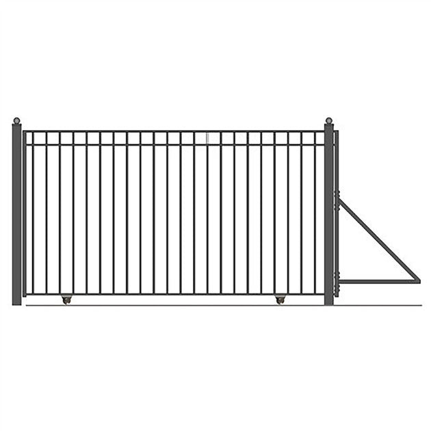 Chery Industrial 30ft Steel Sliding Driveway Gate with 5ft Pedestrian Gate