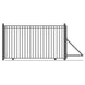 Chery Industrial 30ft Steel Sliding Driveway Gate with 5ft Pedestrian Gate