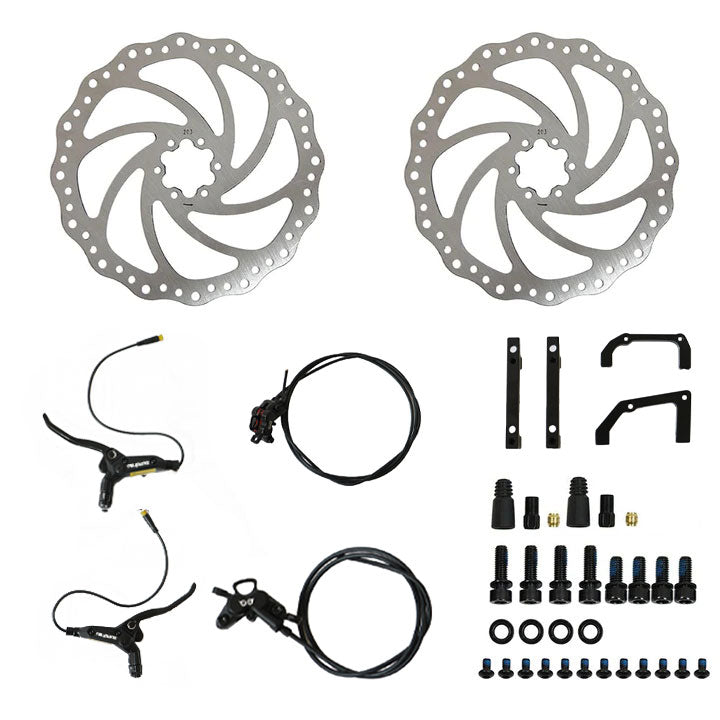 Eunorau | ENA 4-Piston Hydraulic Brake Sensor Set with 203MM Disc Brake Rotors | ENA-HYDRAULIC4P
