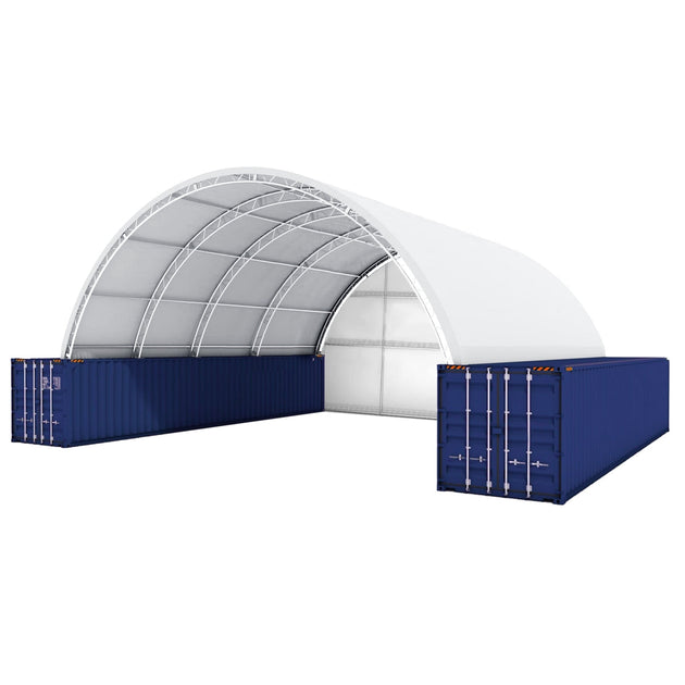 Chery Industrial | 40x40x15 ft Container Shelter with Closed Back Panel