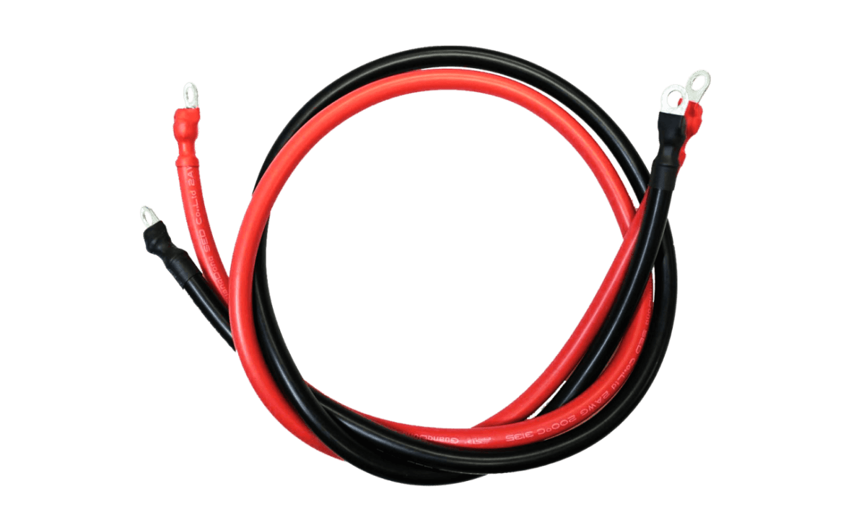 4AWG (Black and Red) 3FT Ring to Ring Terminal Cable
