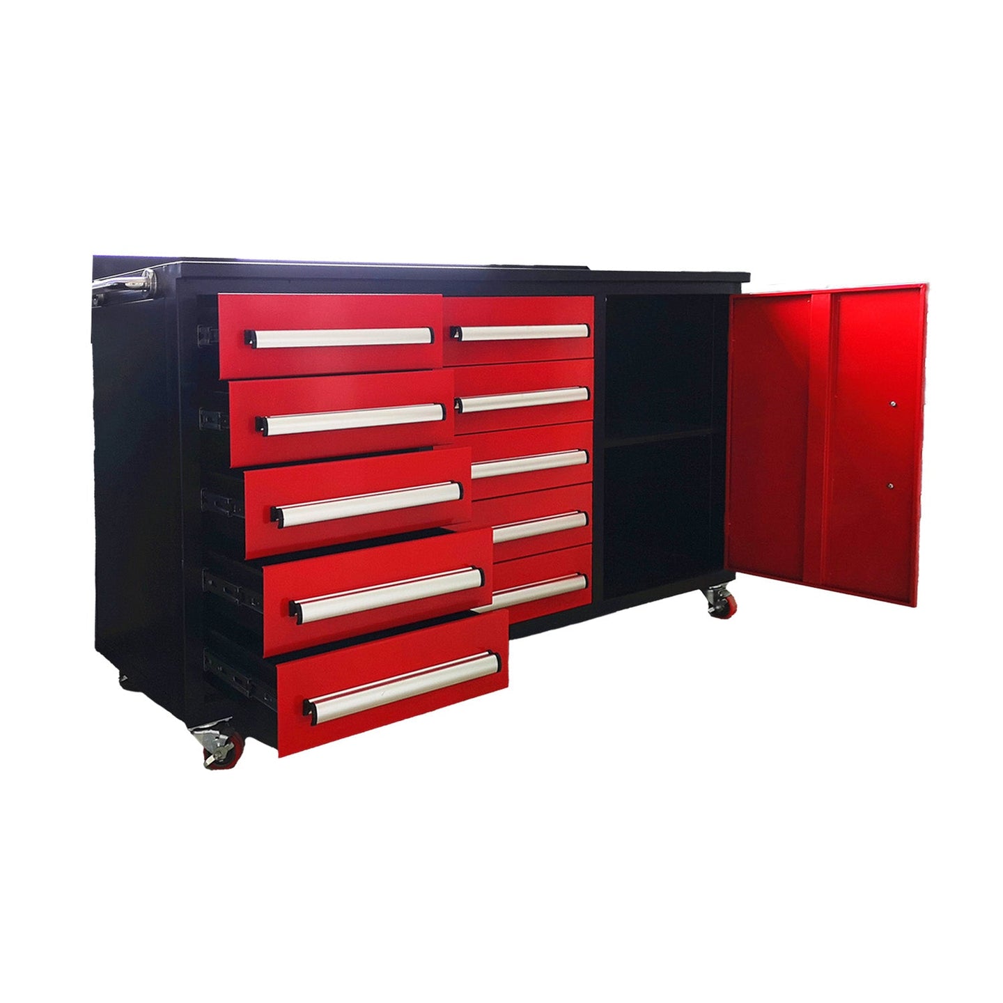 Chery Industrial 5.5ft Heavy Duty Mobile Workbench with Cabinet & 10 Drawers