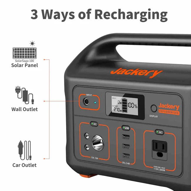 Jackery Solar Generator 500 + SolarSaga 80W Solar Panel