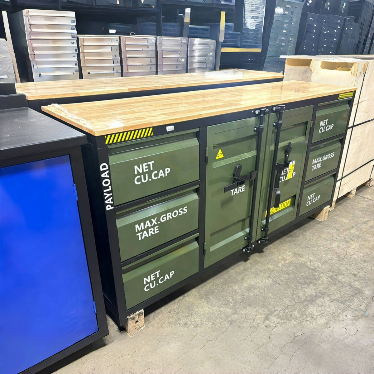 Chery Industrial 6.5ft Workbench Cabinet with 6 Drawers