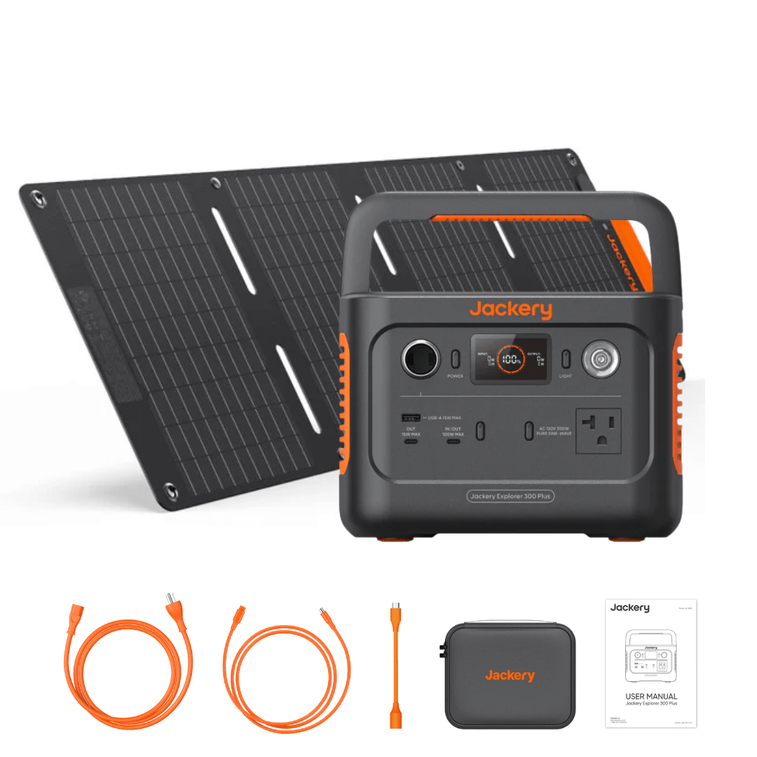 Jackery Explorer 300 Plus Solar Generator + SolarSaga 40W Portable Solar Panel