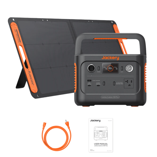 Jackery Explorer 300 Plus Solar Generator + SolarSaga 100W Portable Solar Panel