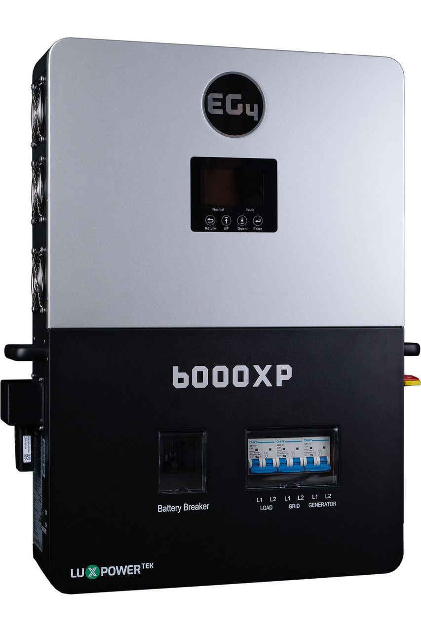 EG4 6000XP Off-Grid Inverter | 8000W PV Input | 6000W Output | 480V VOC Input | 48V 120/240V Split Phase | All-In-One Solar Inverter