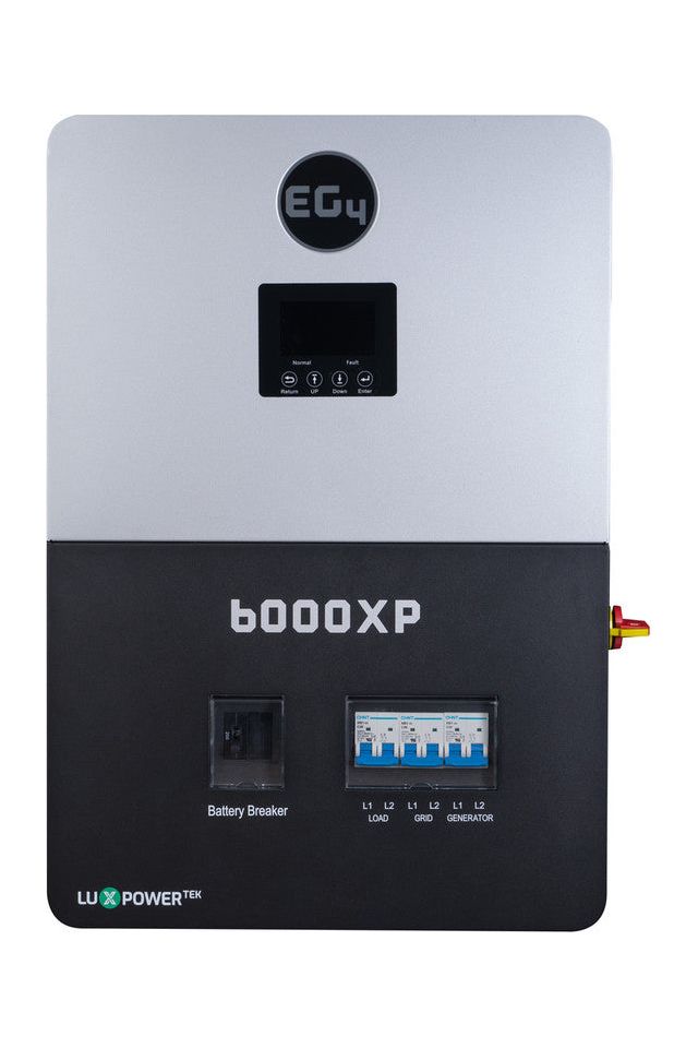 EG4 6000XP Off-Grid Inverter | 8000W PV Input | 6000W Output | 480V VOC Input | 48V 120/240V Split Phase | All-In-One Solar Inverter