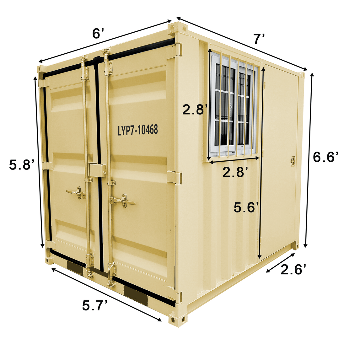 Chery Industrial 7ft Small Cubic Shipping Container