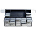 Chery Industrial 9.5ft Storage Workbench with 30 Drawers & 2 Cabinets & 1 Pegboard