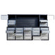 Chery Industrial 9.5ft Storage Workbench with 30 Drawers & 2 Cabinets & 1 Pegboard