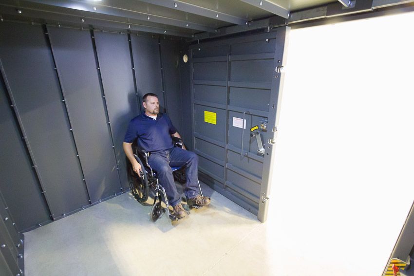 Swisher ESP Safety Shelter- Wheelchair accessible - 20 Person Private / 12 Person Business