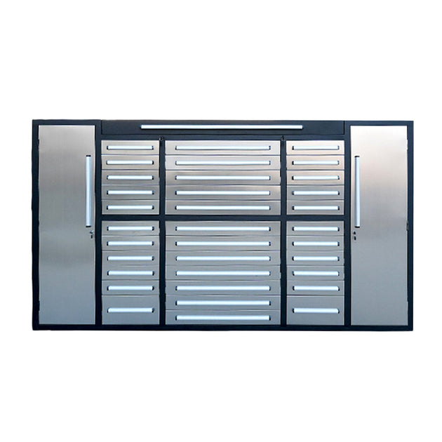 Chery Industrial | 9 ft Garage Storage Cabinet with 34 Drawers & 2 Cabinets