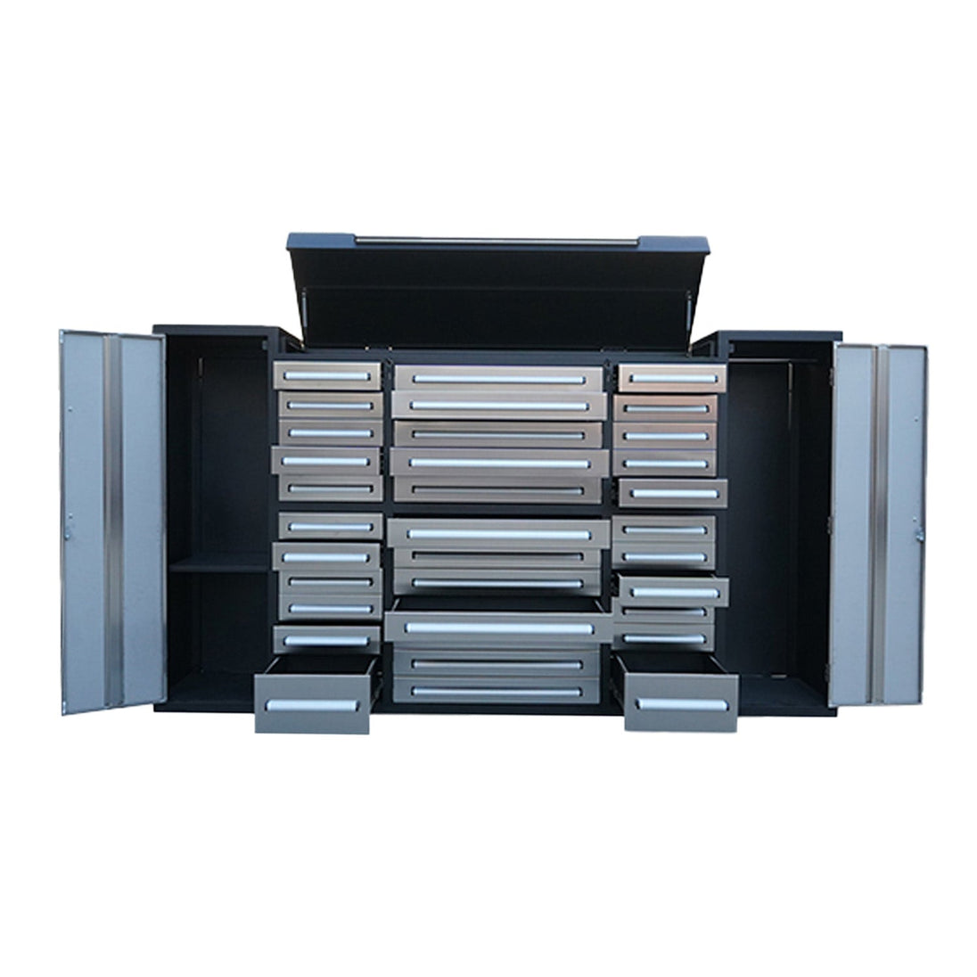 Chery Industrial 9 ft Garage Storage Cabinet with 34 Drawers & 2 Cabinets