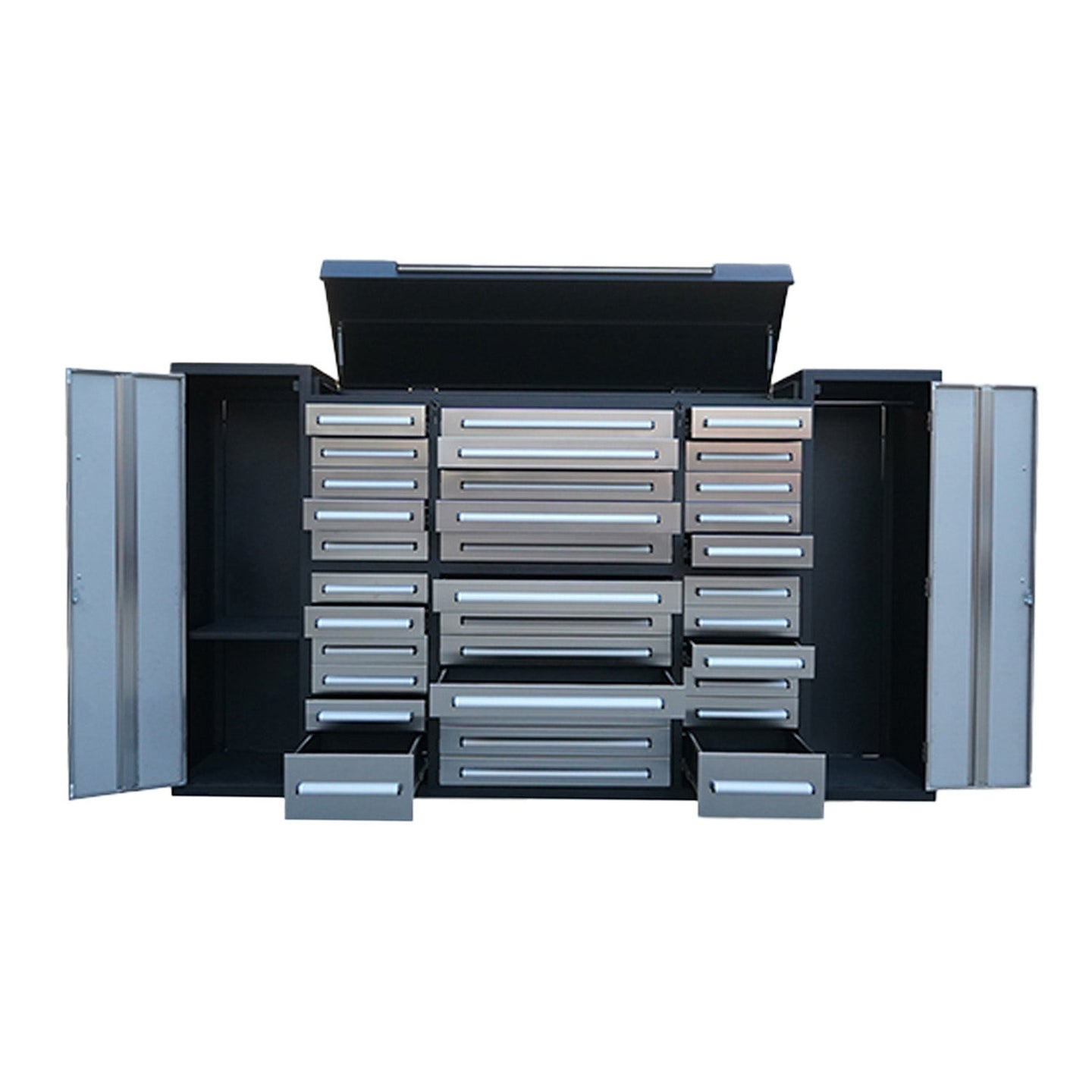 Chery Industrial 9 ft Garage Storage Cabinet with 34 Drawers & 2 Cabinets