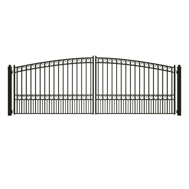 Chery Industrial | 18x6 ft Steel Dual Swing Driveway Gate - PARIS Style