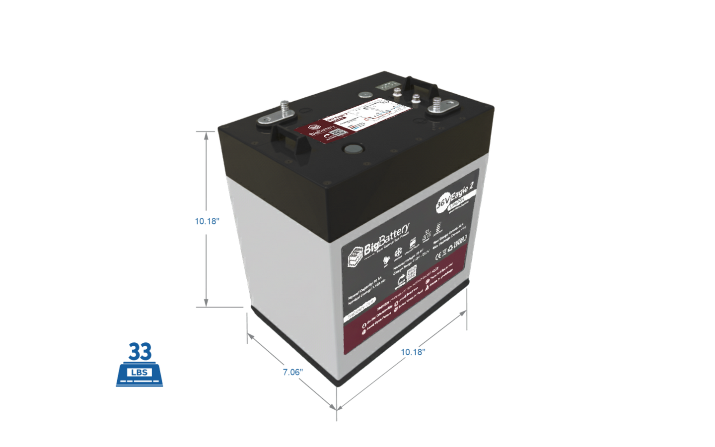 36V EAGLE2 1.63 kWh LiFePO4 Battery with Heater and Comms - Image 5