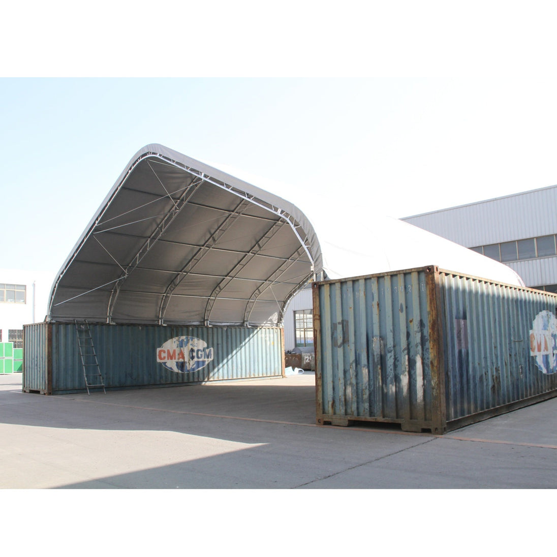 Chery Industrial 40'x40'x15' Double Truss Peak Container Canopy Shelter