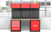 Chery Industrial Heavy Duty Steel Garage Cabinet Storage System (7 Drawers & 4 Cabinets)