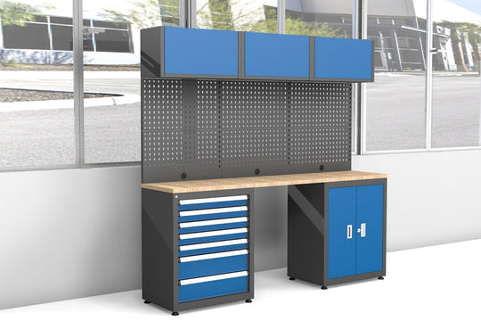 Chery Industrial Heavy Duty Steel Garage Cabinet Storage System (7 Drawers & 4 Cabinets)
