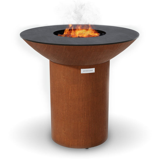 Arteflame Classic 40" - Round Base Flat-Top Grill & Fire Bowl (CORTEN Steel)
