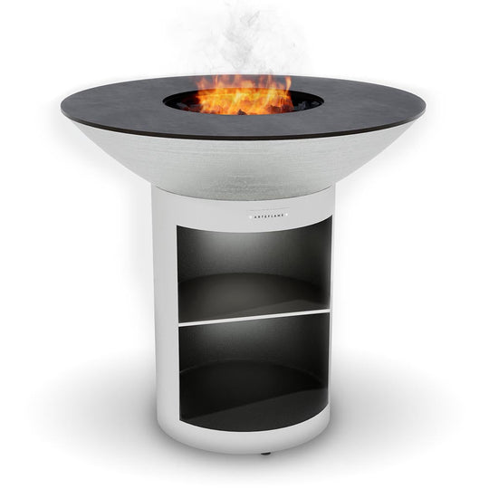Arteflame 40" Platinum Series - Stainless Fire Bowl Flat-Top Grill with Storage Base