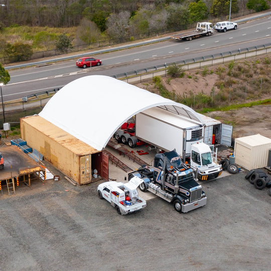 Chery Industrial 40'x40'x13' Shipping Container Canopy Shelter