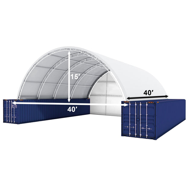 Chery Industrial 40x40x15 ft Container Shelter with Closed Back Panel