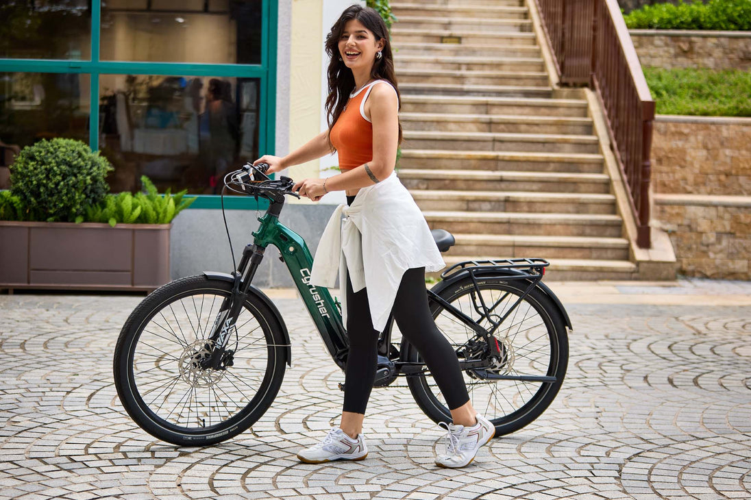 Cyrusher Path Step-Over Commuter E-Bike - Green