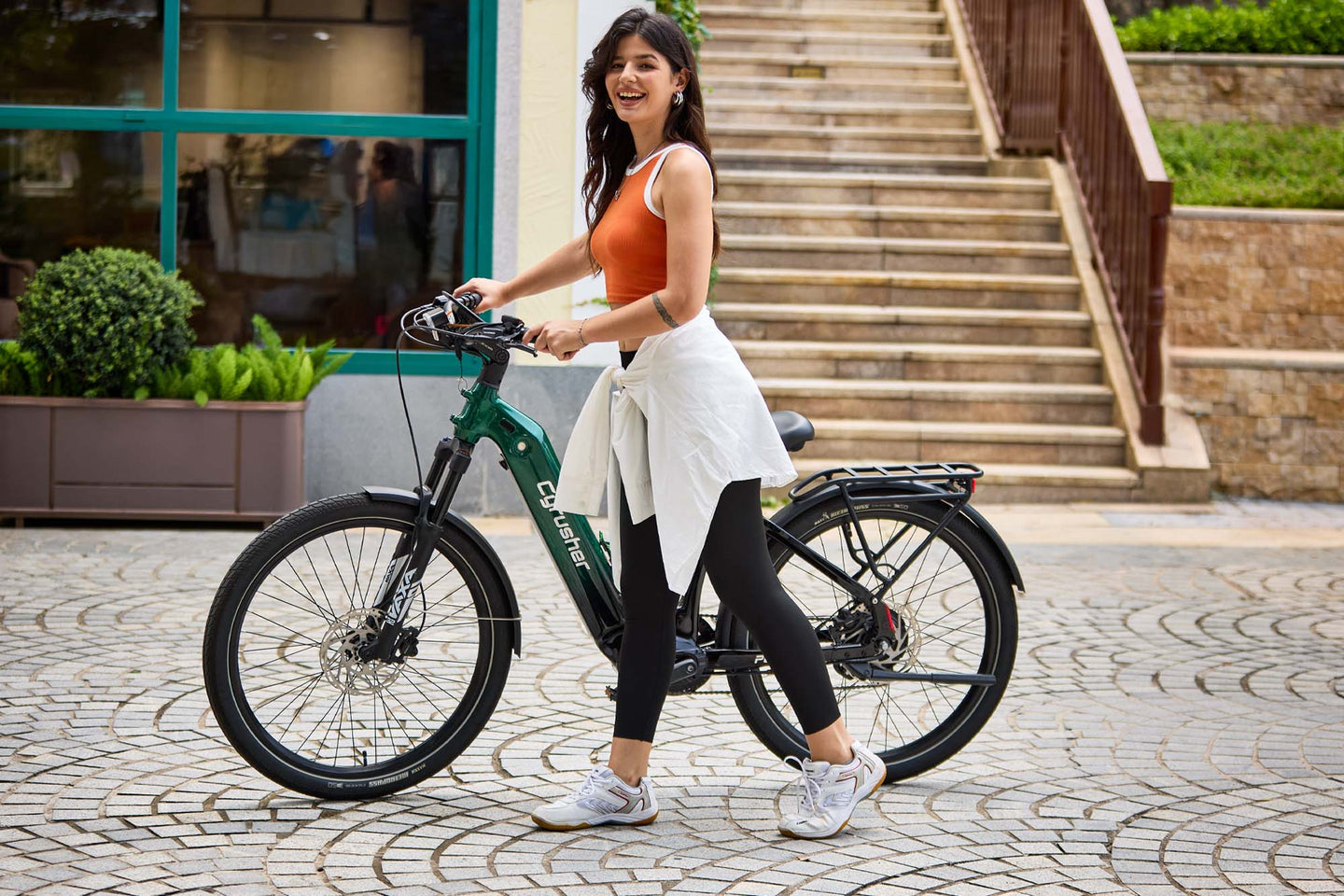 Cyrusher Path Step-Over Commuter E-Bike - Green