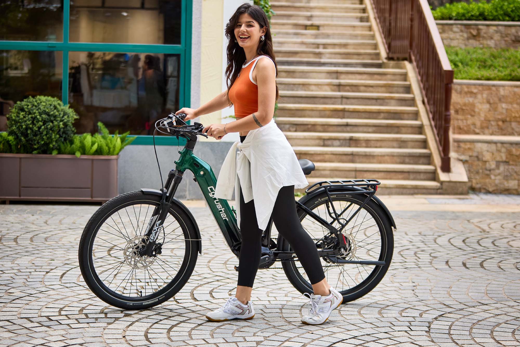 Cyrusher Path Step-Over Commuter E-Bike - Green