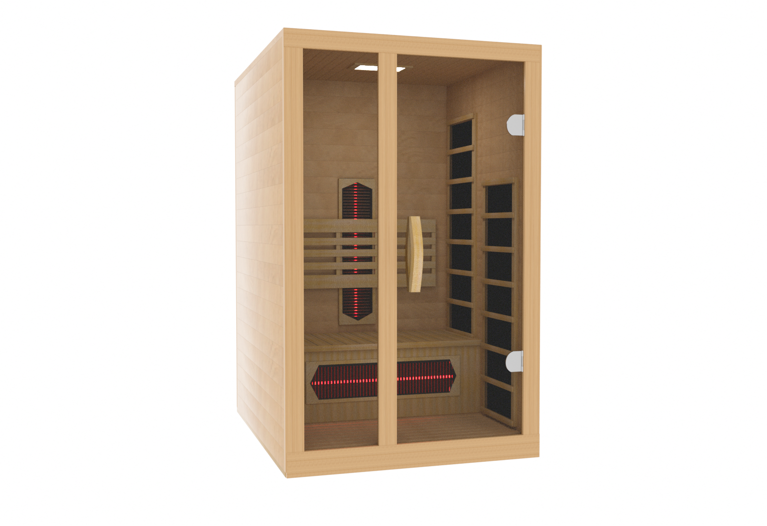 Golden Designs | Dynamic Gracia 1-2-Person Full Spectrum Near Zero EMF FAR IR Sauna | DYN-6119-03 FS