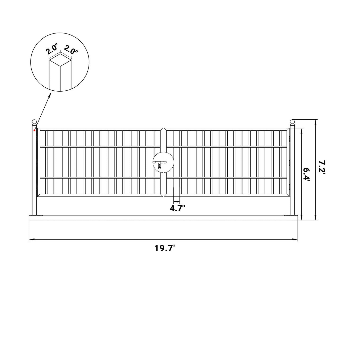 Chery Industrial 20 ft Steel Farm Driveway Gate