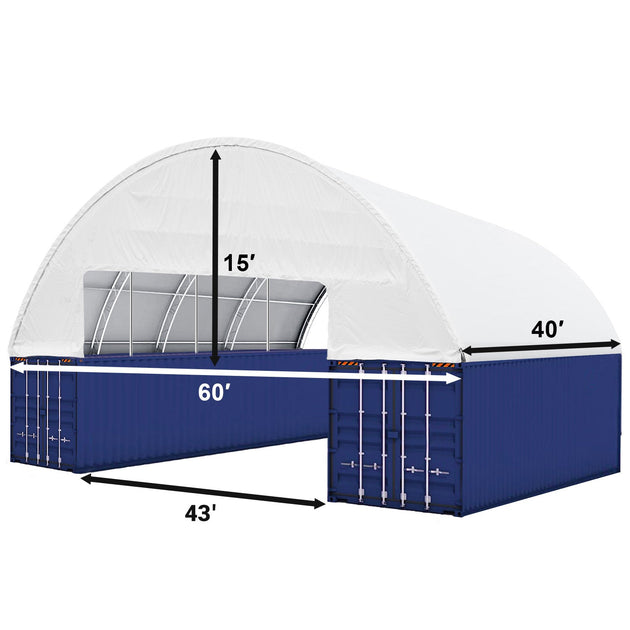 Chery Industrial 60'x40'x15' Double Truss Container Canopy Shelter