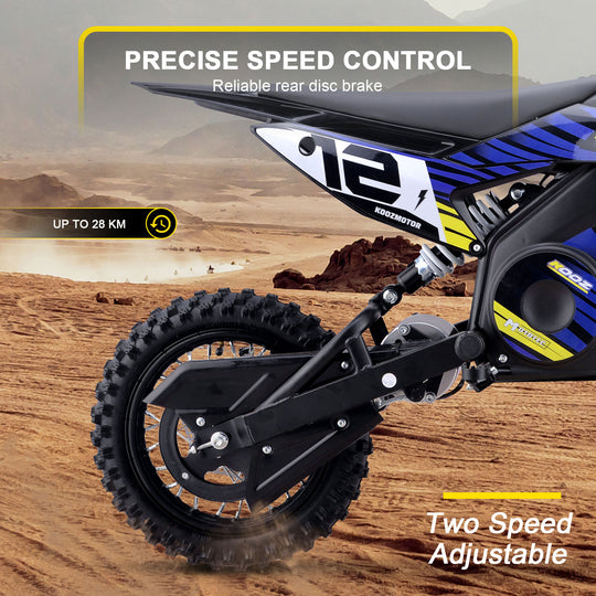 MotoTec 36v 1000w (HP112E) Electric Dirt Bike Blue - Image 4