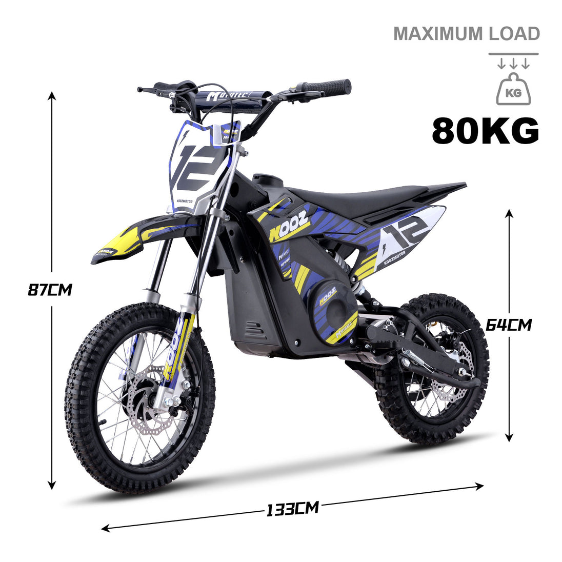 MotoTec 36v 1000w (HP112E) Electric Dirt Bike Blue - Image 7