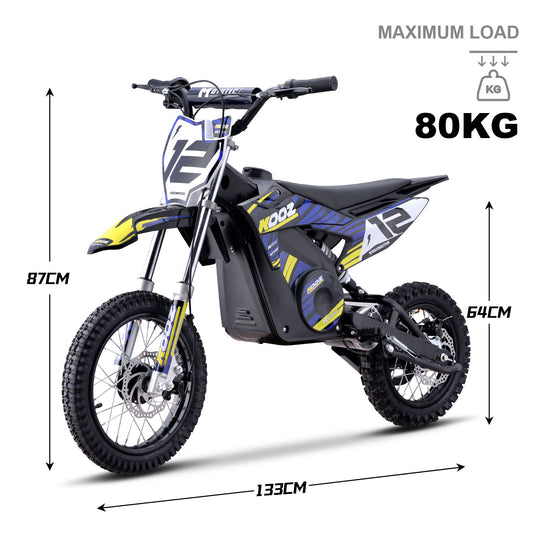 MotoTec 36v 1000w (HP112E) Electric Dirt Bike Blue - Image 7