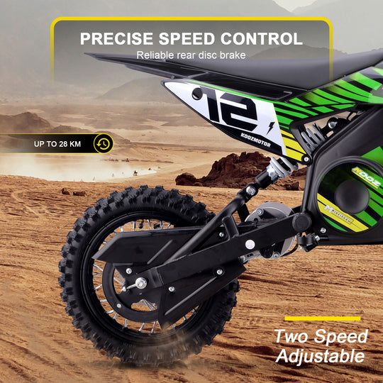 MotoTec 36v 1000w (HP112E) Electric Dirt Bike Green - Image 4