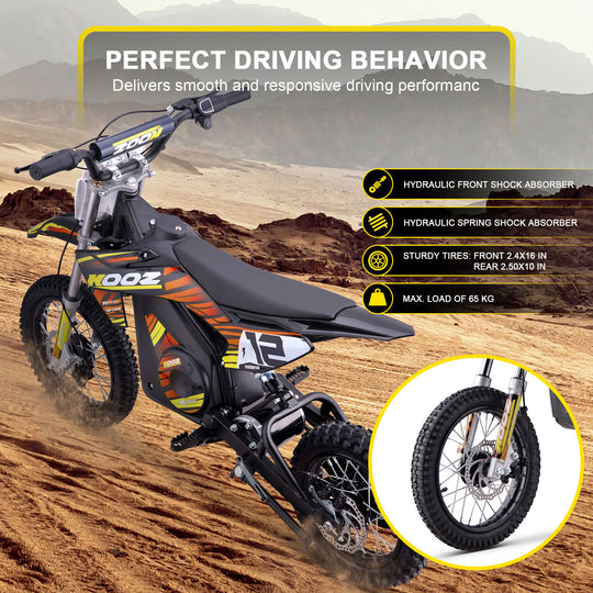 MotoTec 36v 1000w (HP112E) Electric Dirt Bike Orange - Image 3