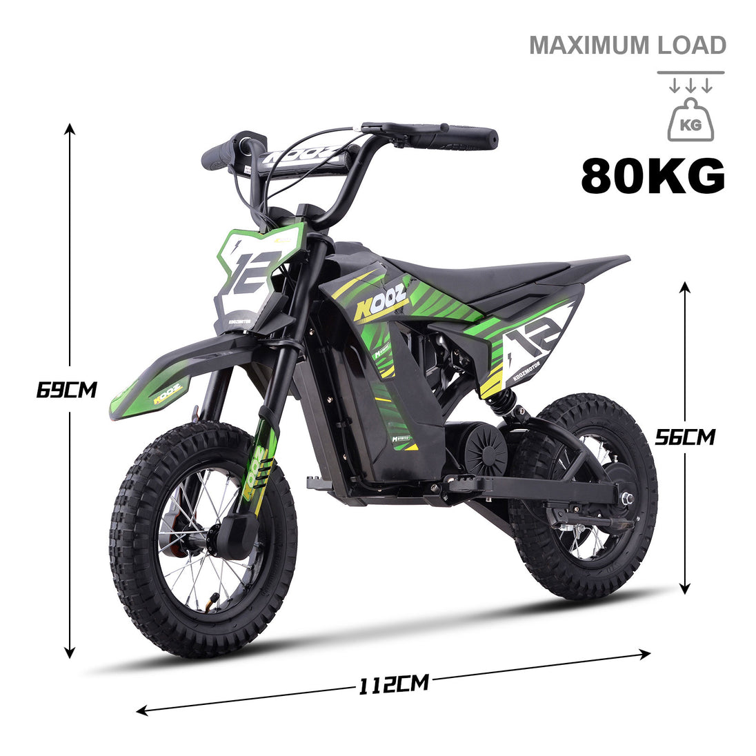 MotoTec 36v 300w (HP122E) Electric Dirt Bike Green - Image 7